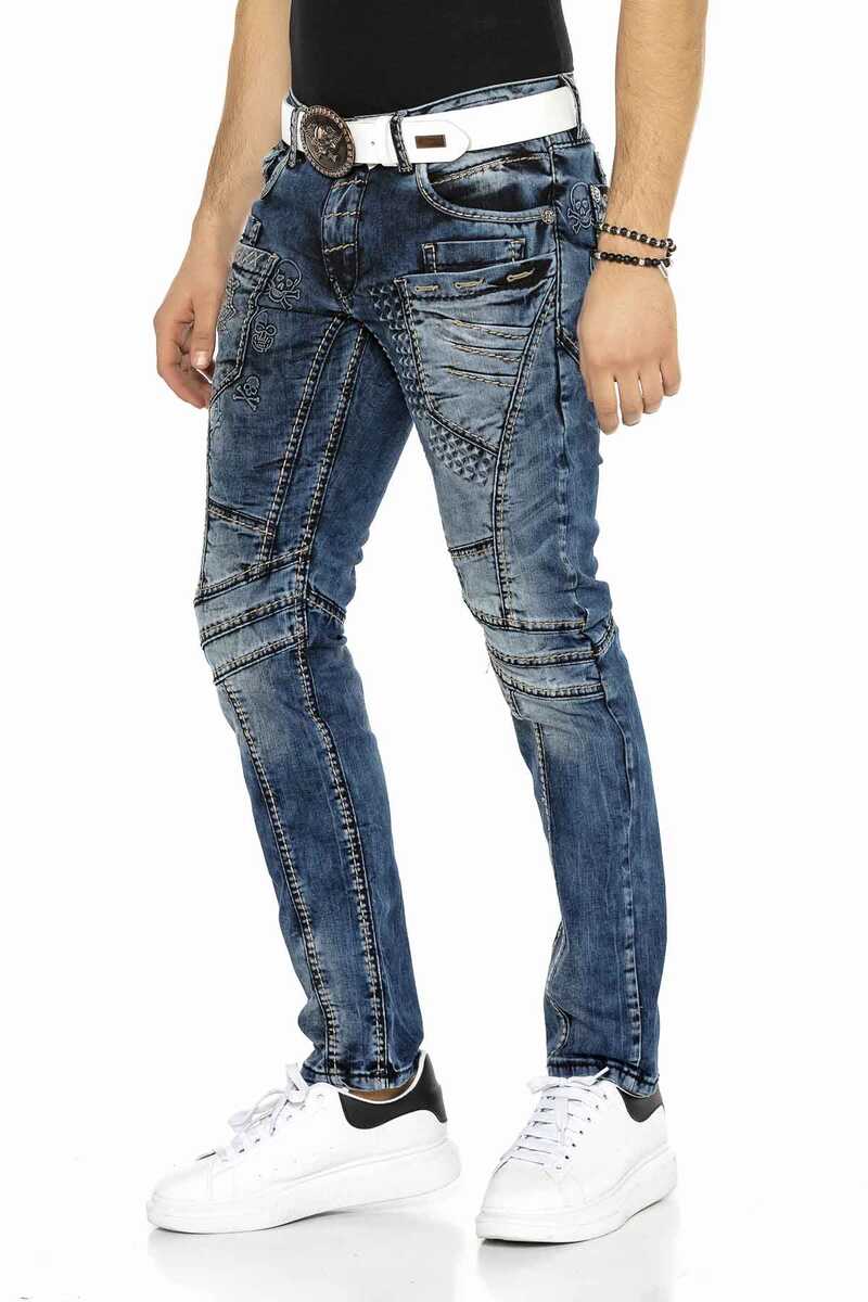 CD418 Herren bequeme Jeans mit trendigen Ziernähten in Straight-Fit - Cipo and Baxx - Herren Jeans - Letzte Chance! -