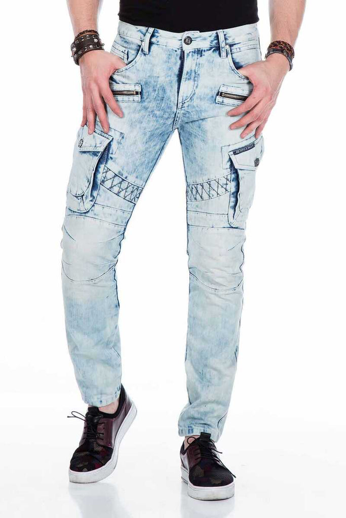CD435 Herren Jeans im Cargo-Style mit Deko-Zippern in Straight Fit - Cipo and Baxx