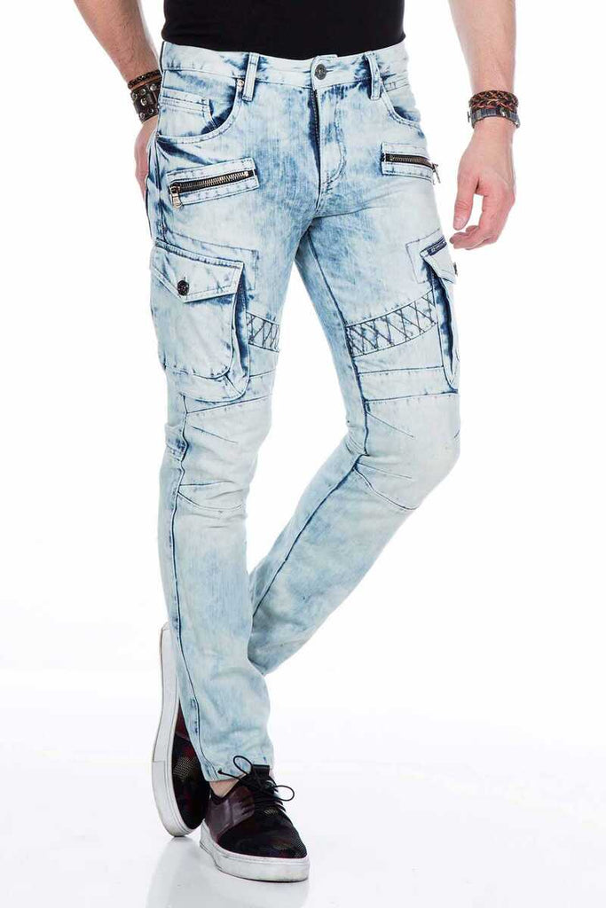 CD435 Herren Jeans im Cargo-Style mit Deko-Zippern in Straight Fit - Cipo and Baxx