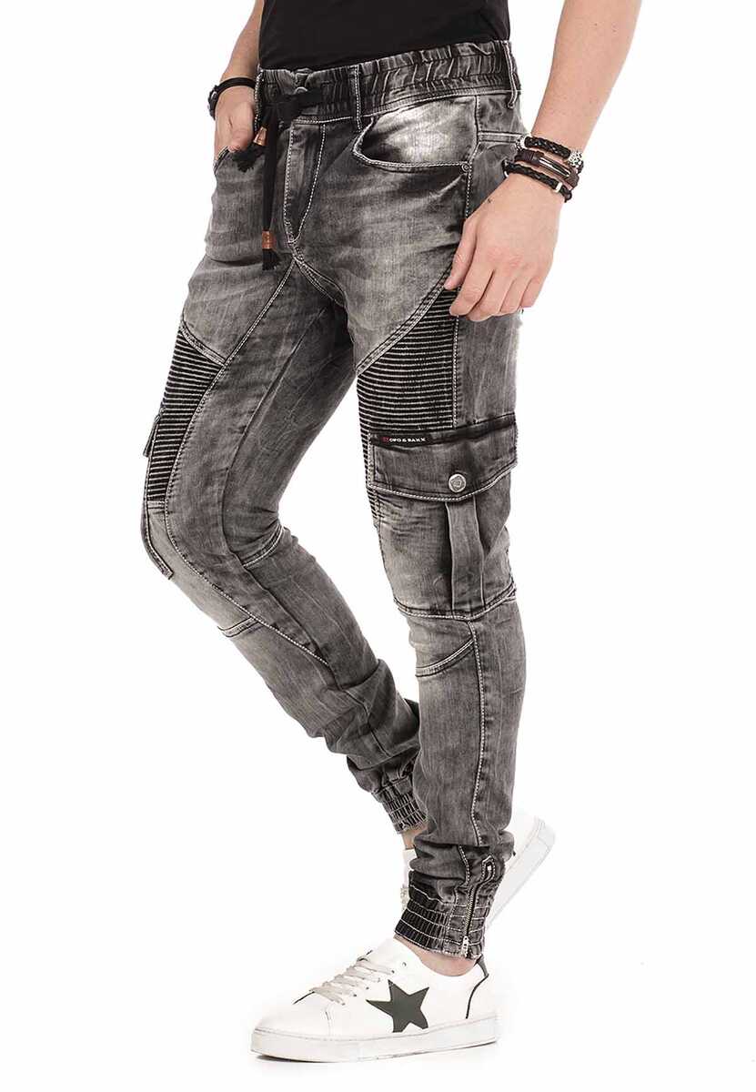 CD446 Herren Slim-Fit-Jeans mit elastischen Bündchen am Saum - Cipo and Baxx - Herren Jeans - Letzte Chance! -