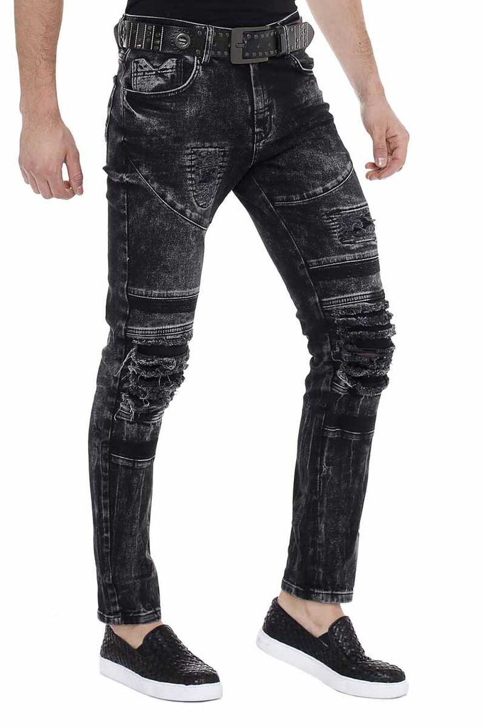 CD486A Herren Slim-Fit-Jeans im Used-Destroyed-Look - Cipo and Baxx