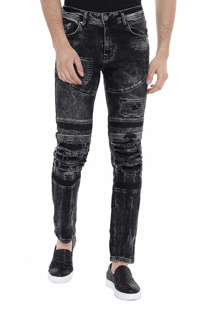 CD486A Herren Slim-Fit-Jeans im Used-Destroyed-Look - Cipo and Baxx