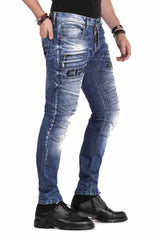 CD491 Herren Slim-Fit-Jeans mit dekorativer Reißverschluss - Cipo and Baxx - Herren Jeans - Letzte Chance! -