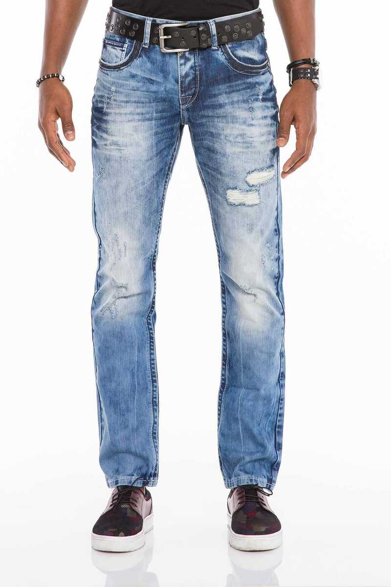 CD503 Herren bequeme Jeans mit modischen Stickereien in Straight Fit - Cipo and Baxx - Herren Jeans - Letzte Chance! -