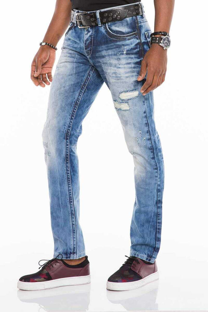CD503 Herren bequeme Jeans mit modischen Stickereien in Straight Fit - Cipo and Baxx