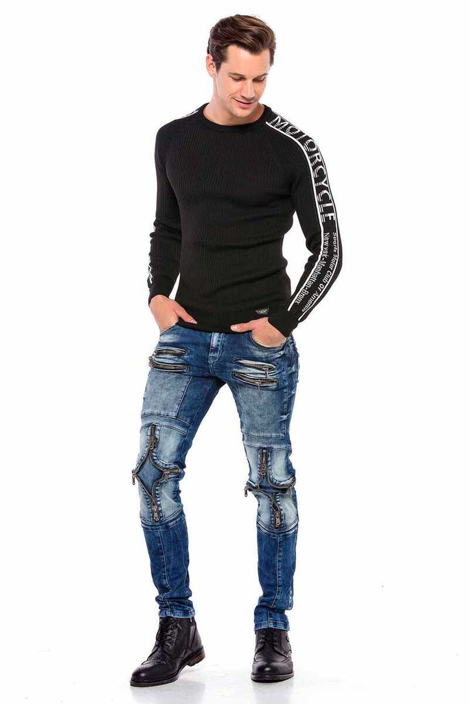 CD551 Herren bequeme Jeans mit modischen Details in Straight Fit - Cipo and Baxx