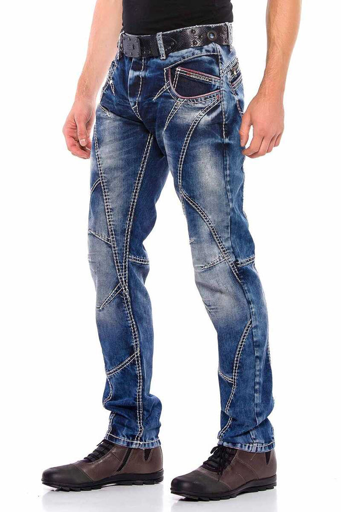 CD563 Herren bequeme Jeans mit trendigen Ziernähten - Cipo and Baxx