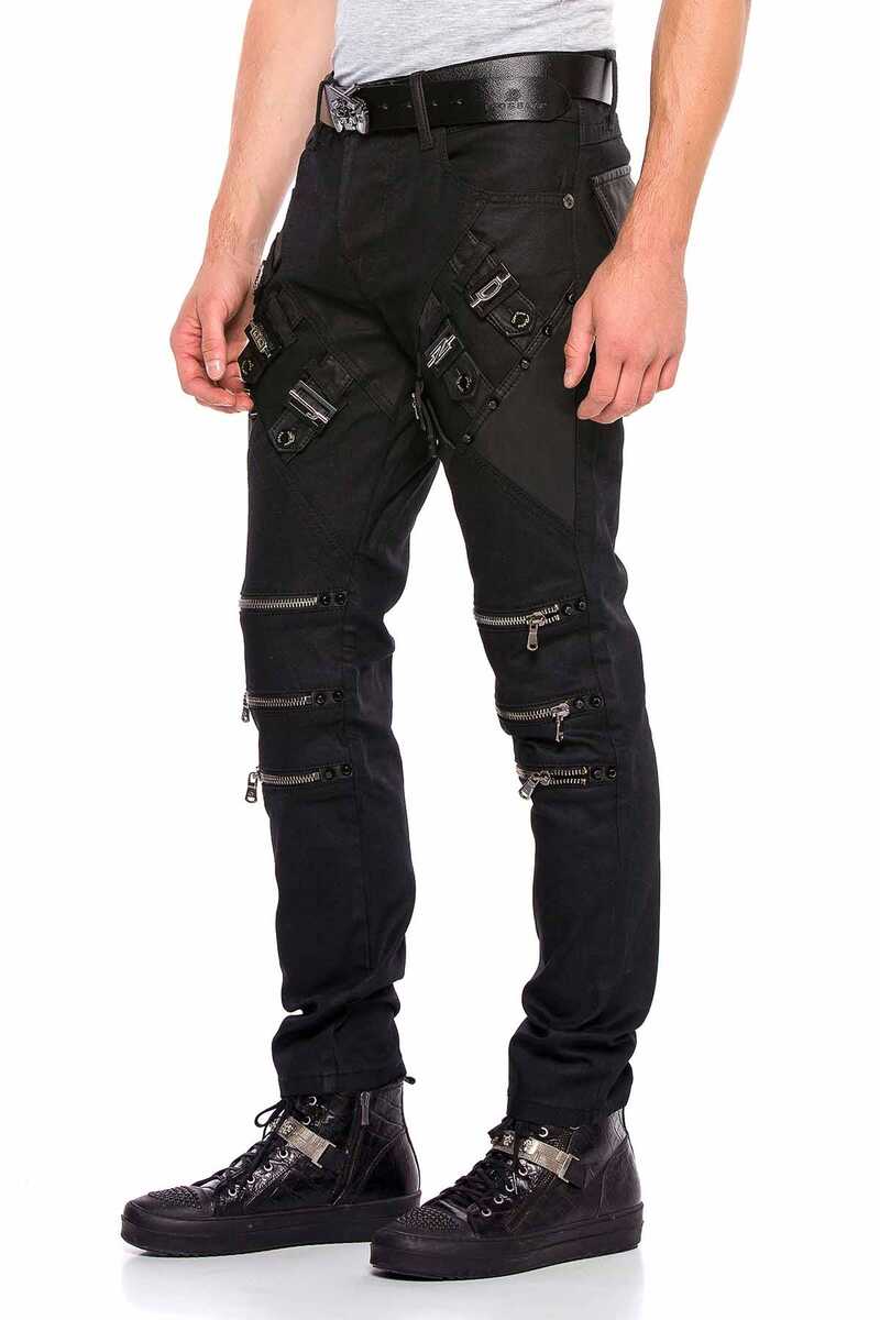 CD567 Herren Straight Fit-Jeans mit coolen Reißverschlussapplikationen - Cipo and Baxx - Herren Jeans - Letzte Chance! -