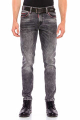 CD569 Herren Jeans Slim Fit Stonewashed Casual Look mit dicken Nähten - Cipo and Baxx - Herren Jeans - Letzte Chance! -