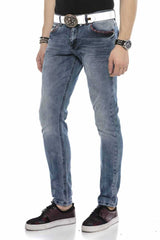 CD569 Herren Jeans Slim Fit Stonewashed Casual Look mit dicken Nähten - Cipo and Baxx - Herren Jeans - Letzte Chance! -