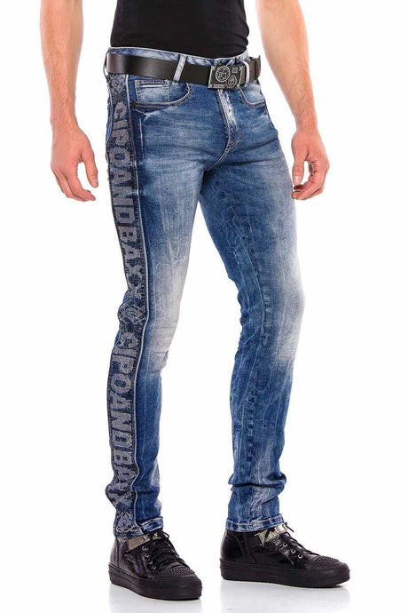 CD579 Herren bequeme Jeans mit seitlichem Markenschriftzug - Cipo and Baxx - Herren Jeans - Letzte Chance! -