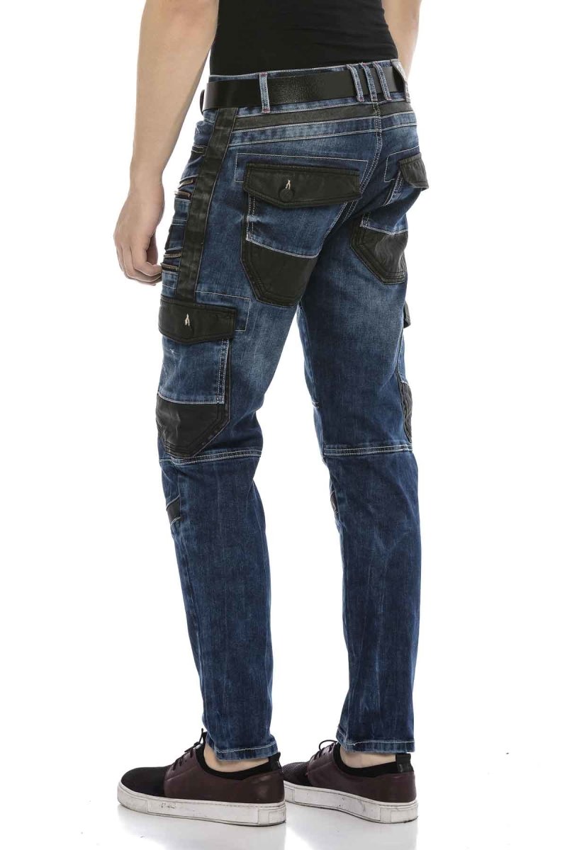 CD586 Herren bequeme Jeans mit auffälligen Applikationen - Cipo and Baxx - Herren Jeans - Letzte Chance! -