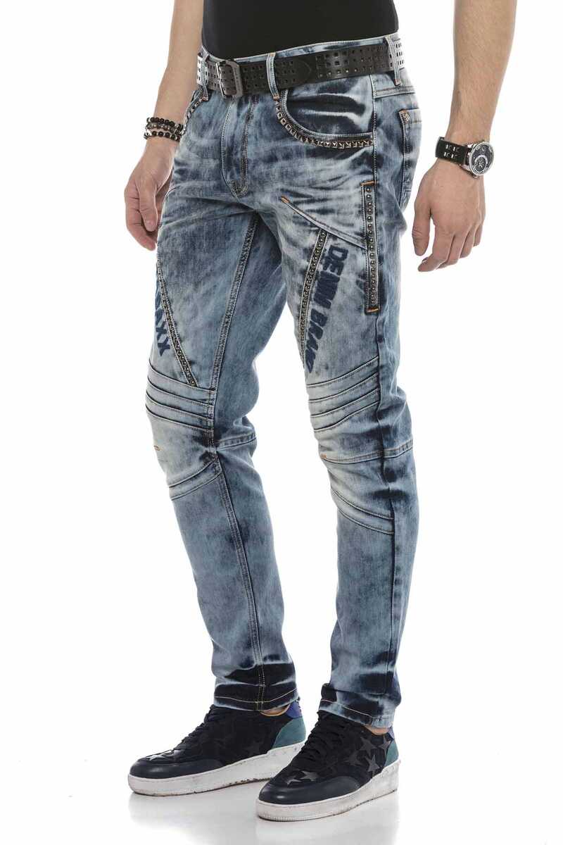 CD590 Herren Straight Fit-Jeans im lässigen Biker-Look - Cipo and Baxx - Herren Jeans - Letzte Chance! -