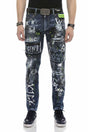 CD591 Herren Straight Fit-Jeans mit Farbspritzern Und Nieten - Cipo and Baxx - Herren Jeans - Letzte Chance! -