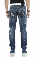 CD627 Herren Jeans in angesagten mit stylischen Cutouts -Style - Cipo and Baxx - Herren Jeans - Letzte Chance! -