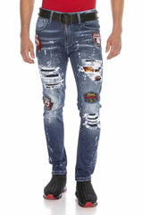 CD643 Herren bequeme Jeans im angesagten Patchwork-Style - Cipo and Baxx - Herren Jeans - Letzte Chance! -