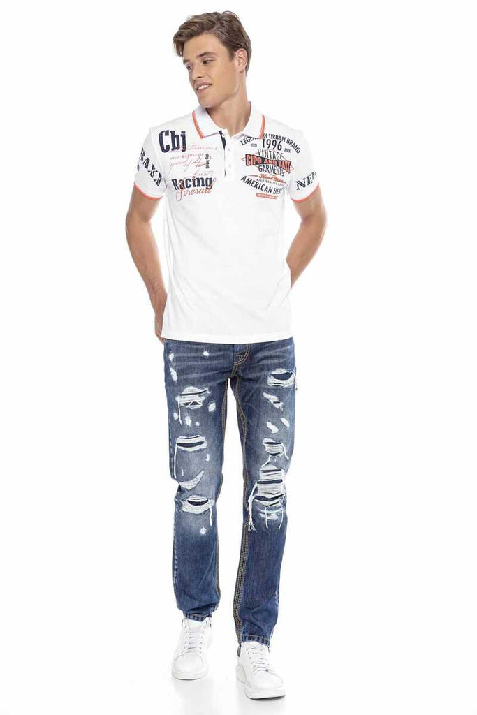 CD670 Herren zerrissene Freizeit Jeans mit trendigen Details - Cipo and Baxx