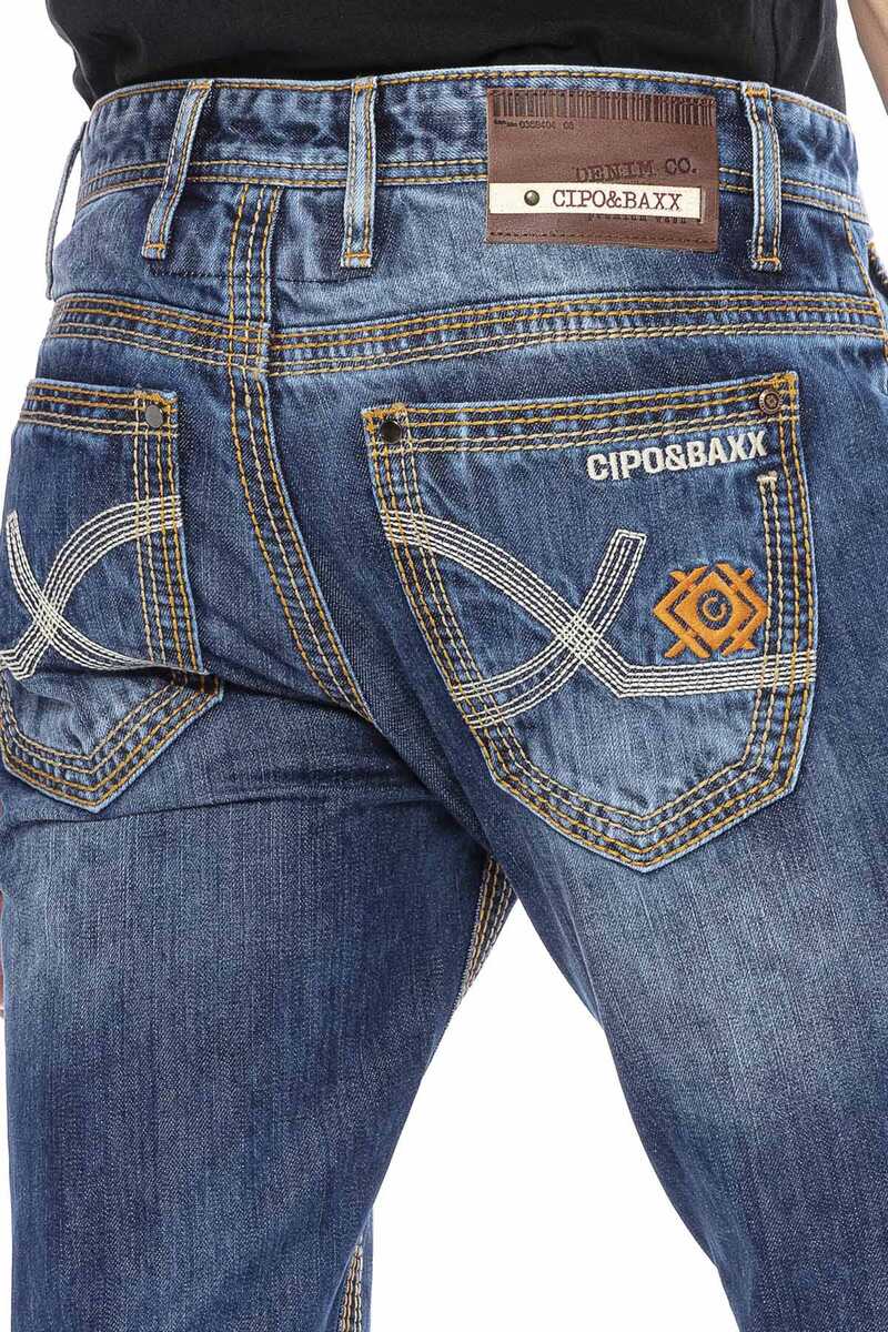 CD670 Herren zerrissene Freizeit Jeans mit trendigen Details - Cipo and Baxx - Herren Jeans - Letzte Chance! -