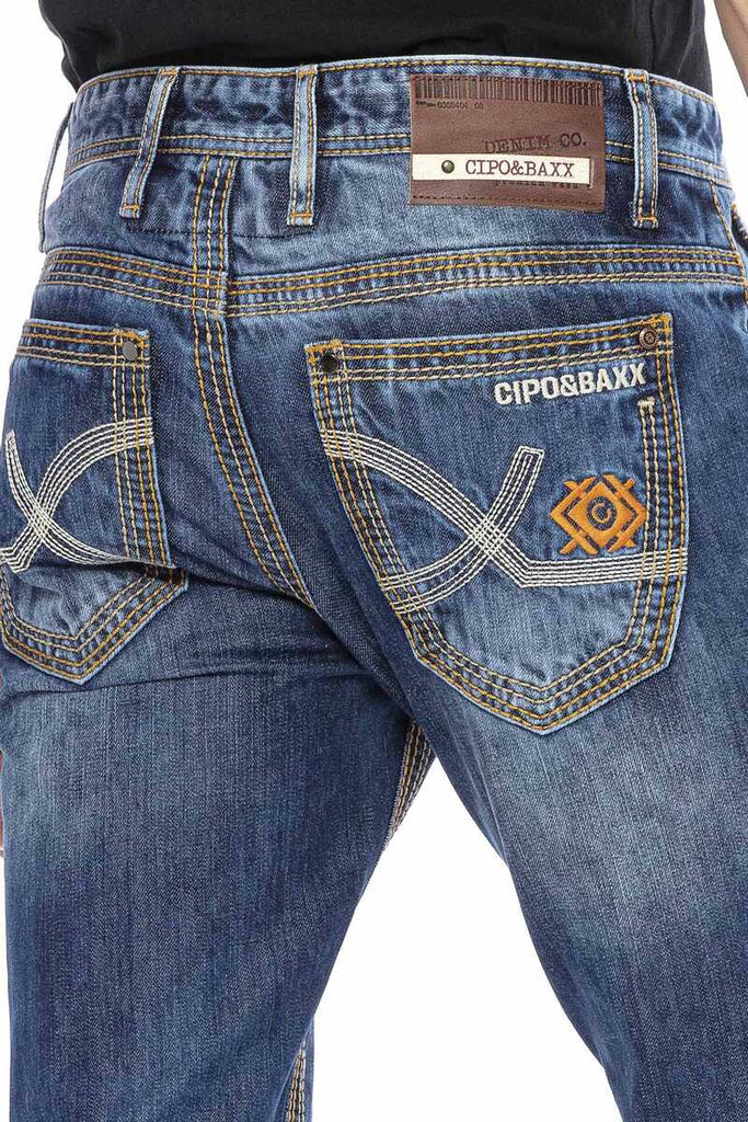 CD670 Herren zerrissene Freizeit Jeans mit trendigen Details - Cipo and Baxx