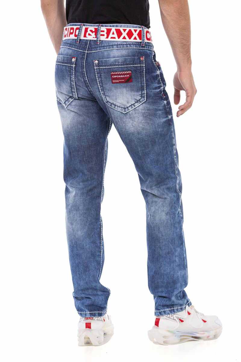 CD702 Herren Straight Fit-Jeans mit trendigen Ziernähten - Cipo and Baxx - Herren Jeans - Letzte Chance! -