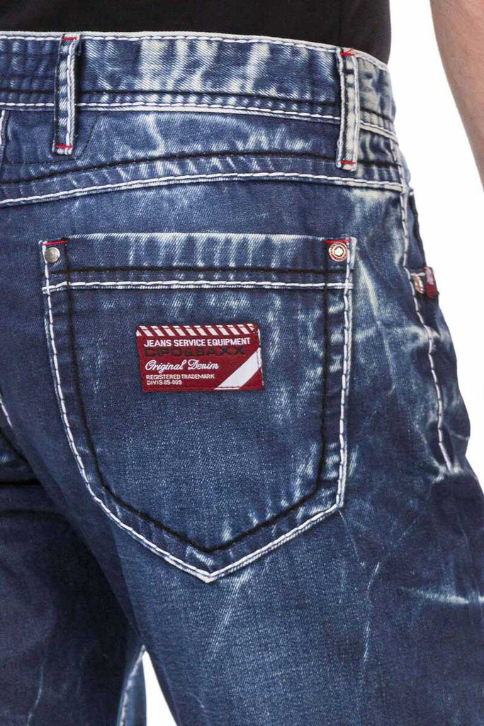 CD709 Herren Straight Fit-Jeans mit extravaganter Waschung - Cipo and Baxx
