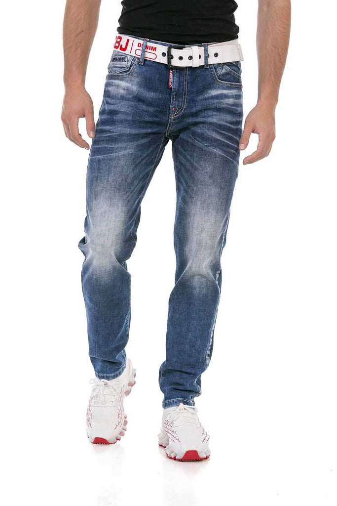 CD717 Herren Slim-Fit-Jeans mit tollen Stickereien - Cipo and Baxx