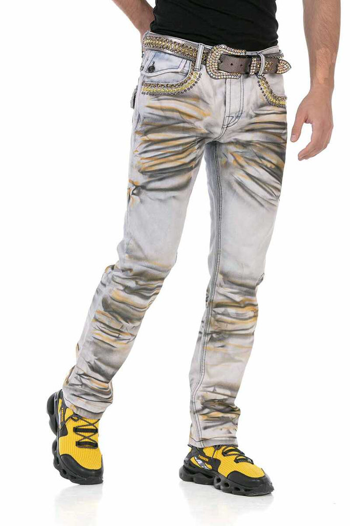 CD733 Herren Bequeme Jeans in extravagantem Look - Cipo and Baxx