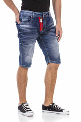CK237 Herren Capri Shorts mit stylischem Reißverschluss-Element - Cipo and Baxx - Herren Capri - jeanscapri -