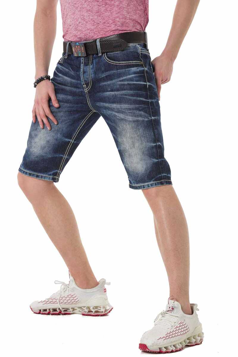 CK251 Herren Capri Shorts mit trendiger Used-Waschung - Cipo and Baxx - Herren Capri - jeanscapri -