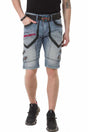 CK259 Herren Capri Shorts mit Kunstlederstreifen im Designer-Look - Cipo and Baxx - Herren Capri - jeanscapri -