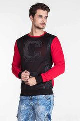 CL123 Black Red Herren Sweatshirt - Cipo and Baxx - Herbst - Herren Langarmshirt -