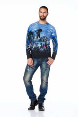 CL202 Blue Herren Sweatshirt - Cipo and Baxx - Herbst - Herren Langarmshirt -