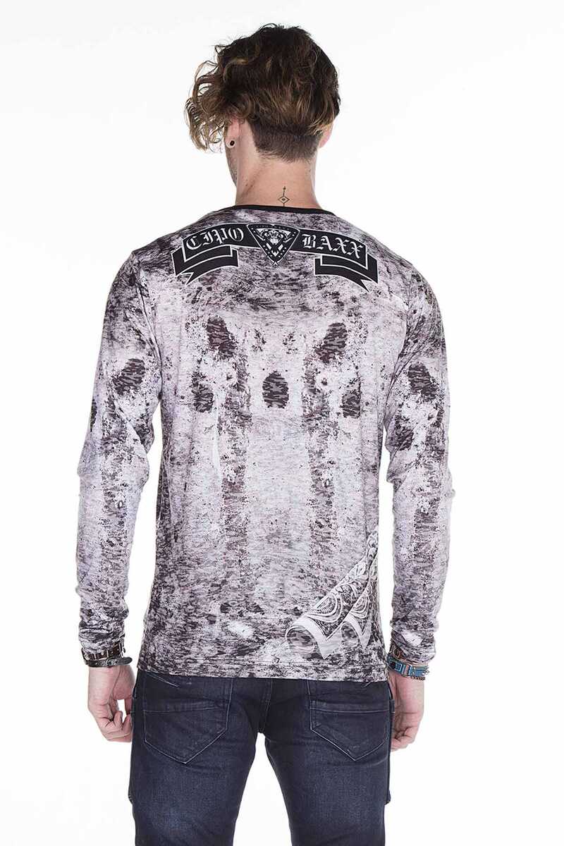CL276 Herren Sweatshirt mit stylischem Allover-Print - Cipo and Baxx - Herren Sweatshirt - Letzte Chance! -