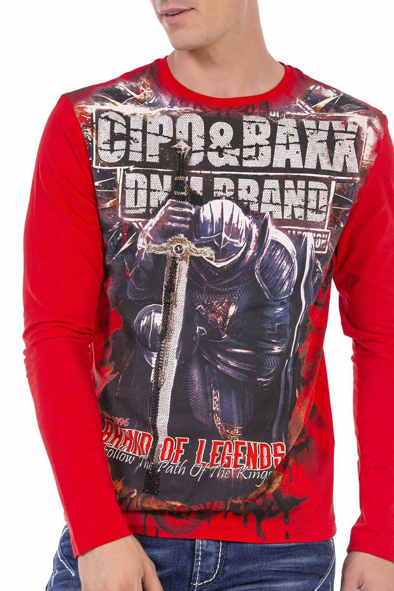 CL452 Herren Langarmshirt in coolem Look - Cipo and Baxx - Herbst - Herren Sweatshirt -
