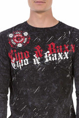 CL489 Herren Langarmshirt mit großem Marken-Frontprint - Cipo and Baxx - Herbst - Herren Sweatshirt -