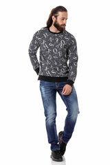 CL513 Herren Sweatshirt mit coolem Alloverprint - Cipo and Baxx - Herren Sweatshirt - Sweatshirt -