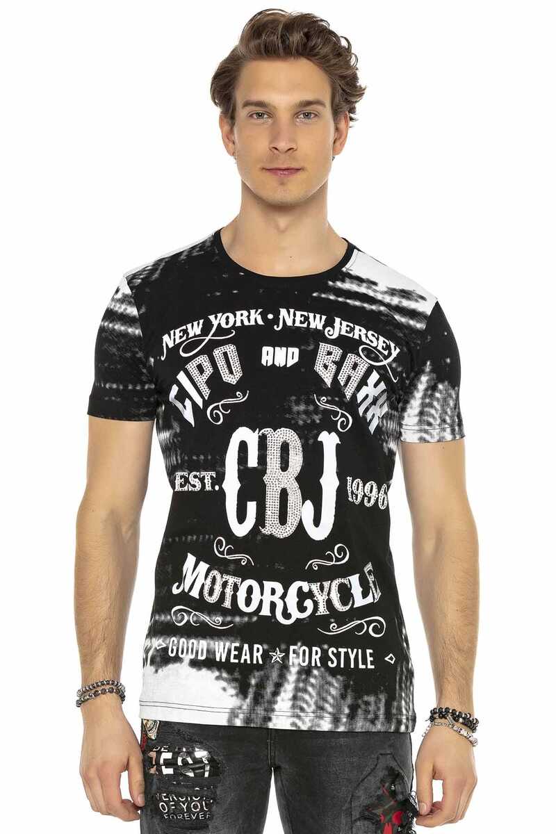 CT537 Herren T-Shirt mit grafischem Biker-Print - Cipo and Baxx - biker - Herren -