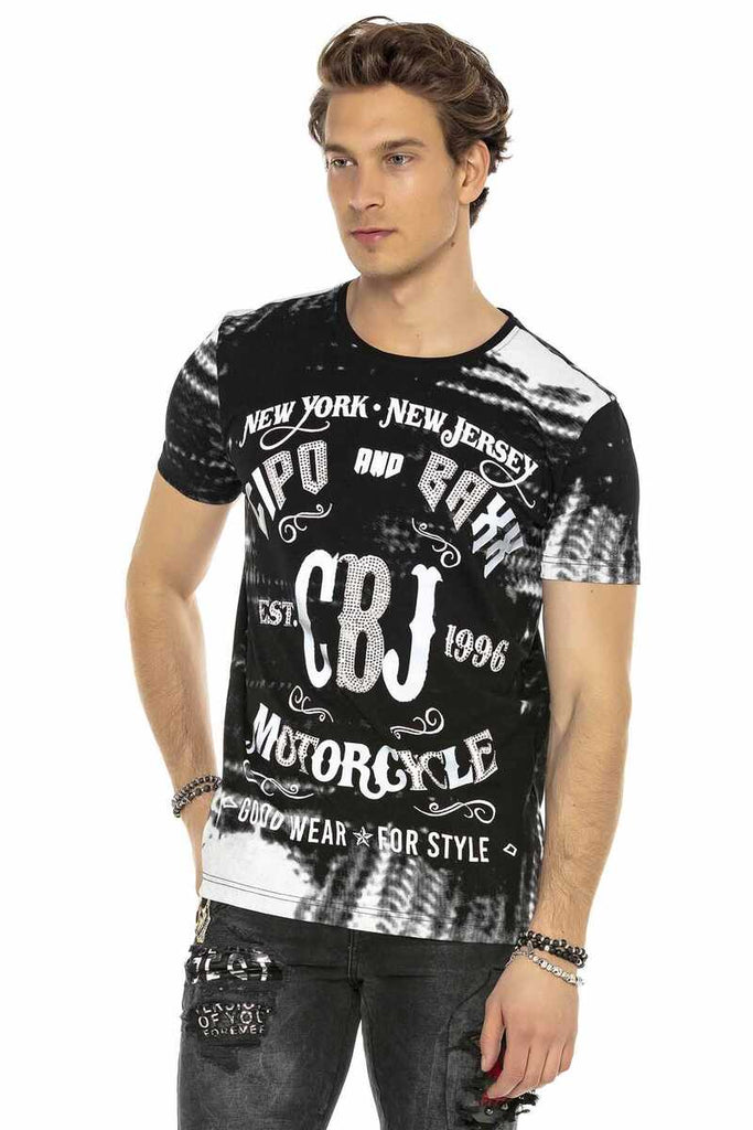 CT537 Herren T-Shirt mit grafischem Biker-Print - Cipo and Baxx