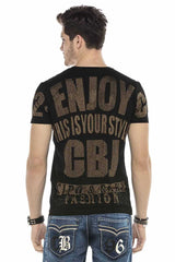 CT543 Herren T-Shirt mit stylischem Allover-Pailletten-Print - Cipo and Baxx - biker - Herren -