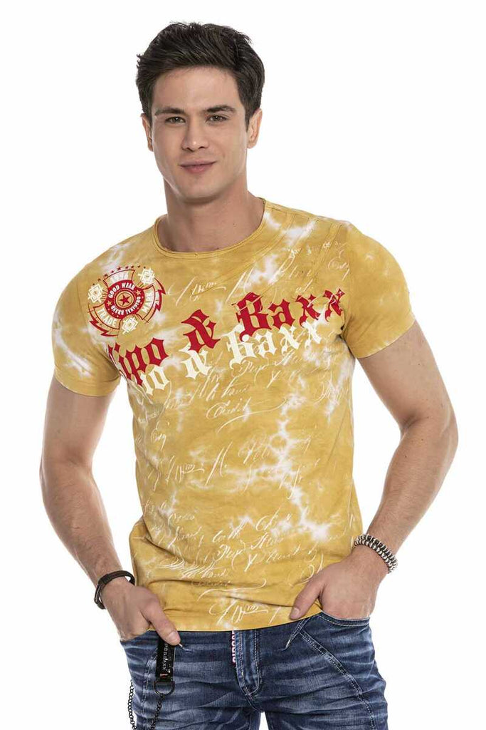 CT613 Herren T-Shirt mit trendigem Marken-Frontprint - Cipo and Baxx