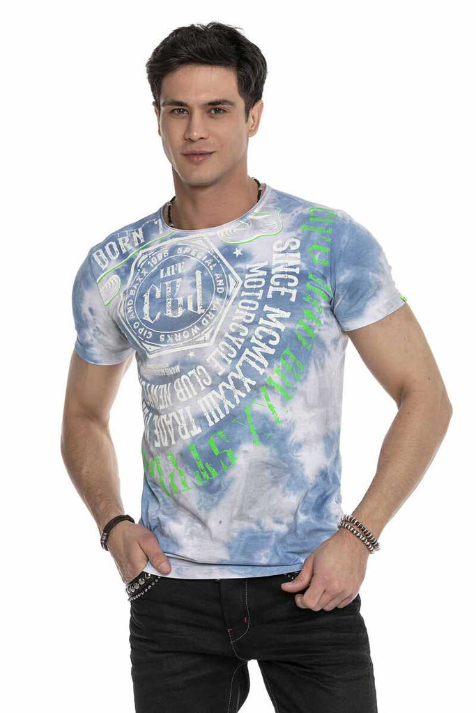 CT614 Herren T-Shirt mit modischem Batik-Muster - Cipo and Baxx