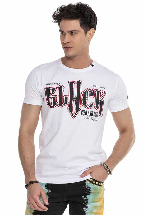 CT617 Herren T-Shirt mit auffälligem Front-Print - Cipo and Baxx - biker - Herren -