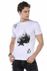 CT645 Herren T-Shirt mit trendigem Frontprint - Cipo and Baxx - biker - black -