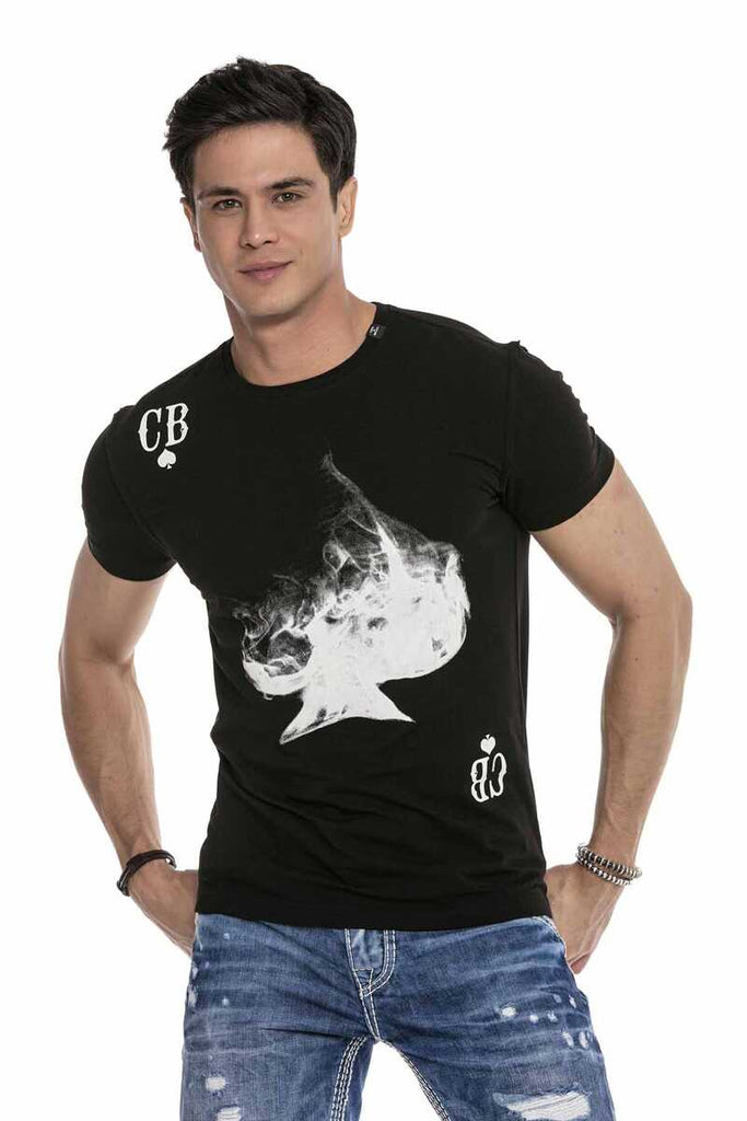 CT645 Herren T-Shirt mit trendigem Frontprint - Cipo and Baxx