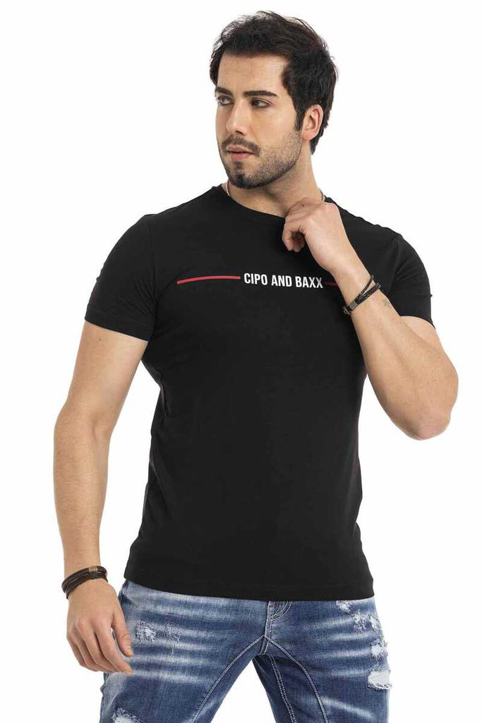 CT674 Herren T-Shirt mit coolem Markenprint - Cipo and Baxx