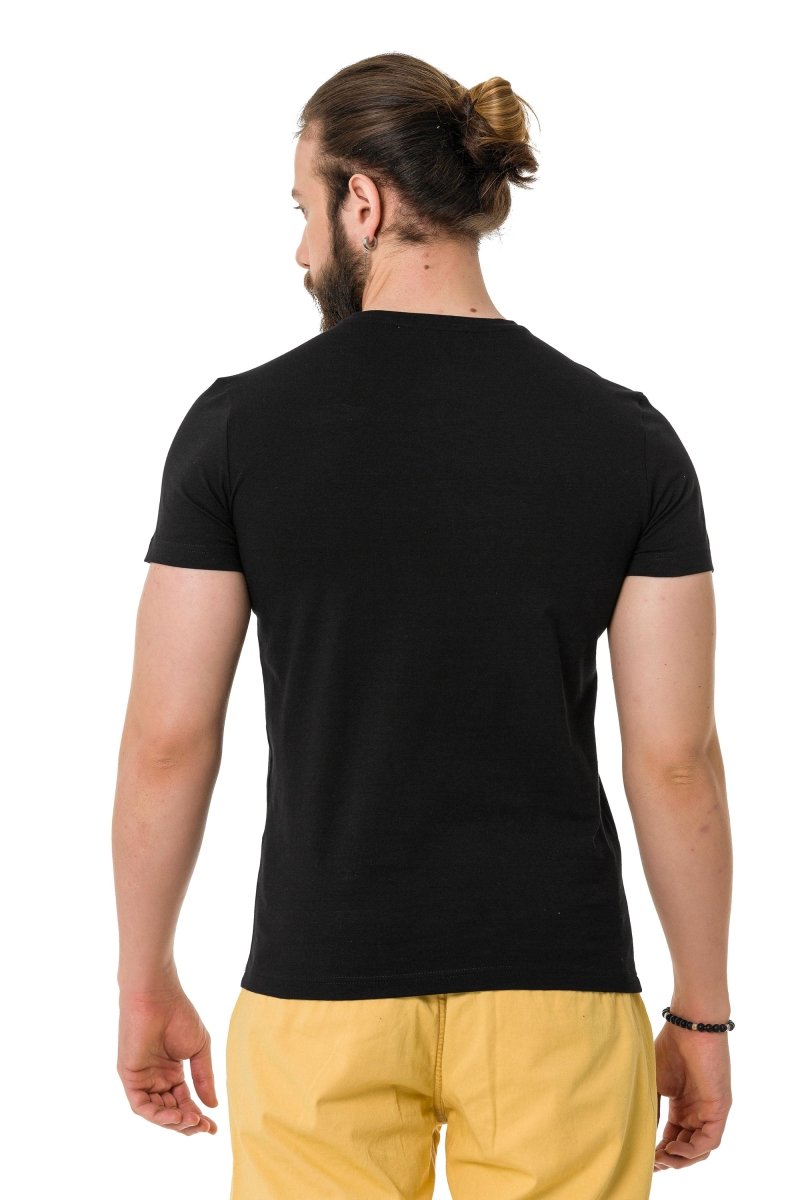 CT712 Herren T-Shirt mit coolem Print exclusive-Lock - Cipo and Baxx - best - black -