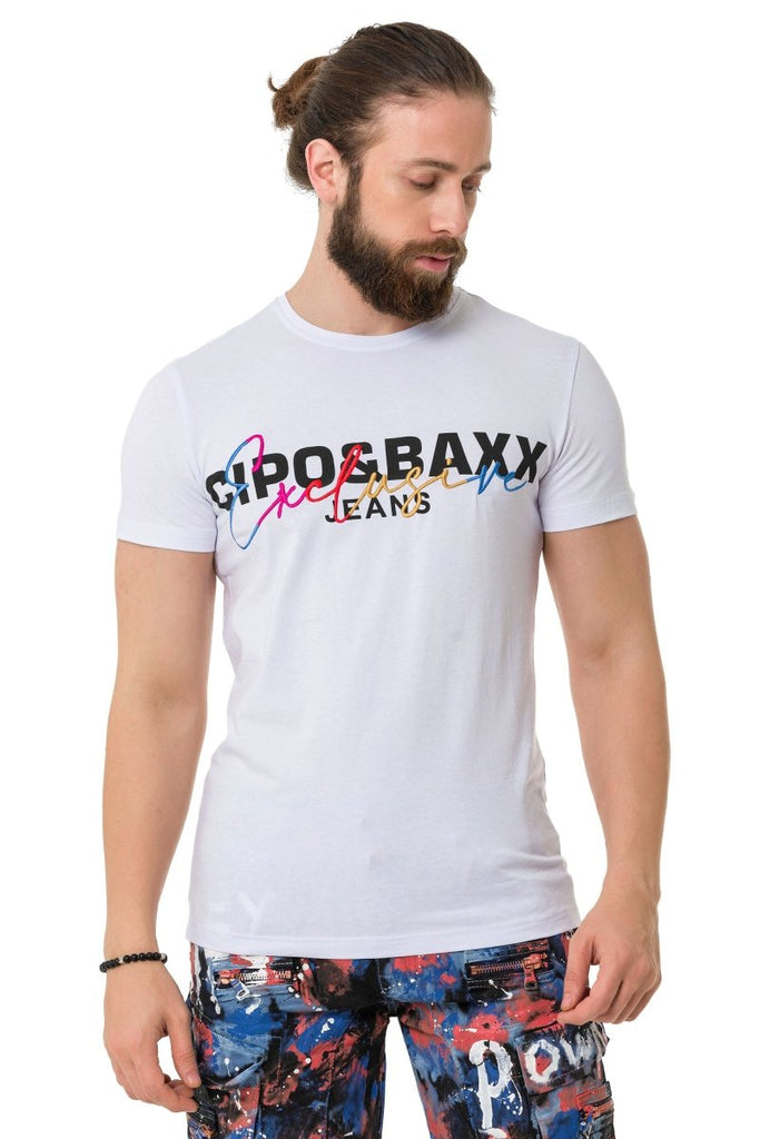 CT712 Herren T-Shirt mit coolem Print exclusive-Lock - Cipo and Baxx