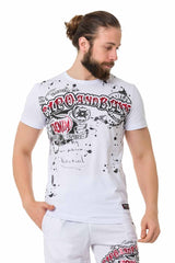 CT713 Herren T-Shirt mit glänzend Prints - Cipo and Baxx - biker - Herren -