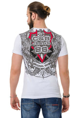 CT716 T-Shirt mit Schattenmuster auf der Vorder-und Rückseite - Cipo and Baxx - biker - Herren -