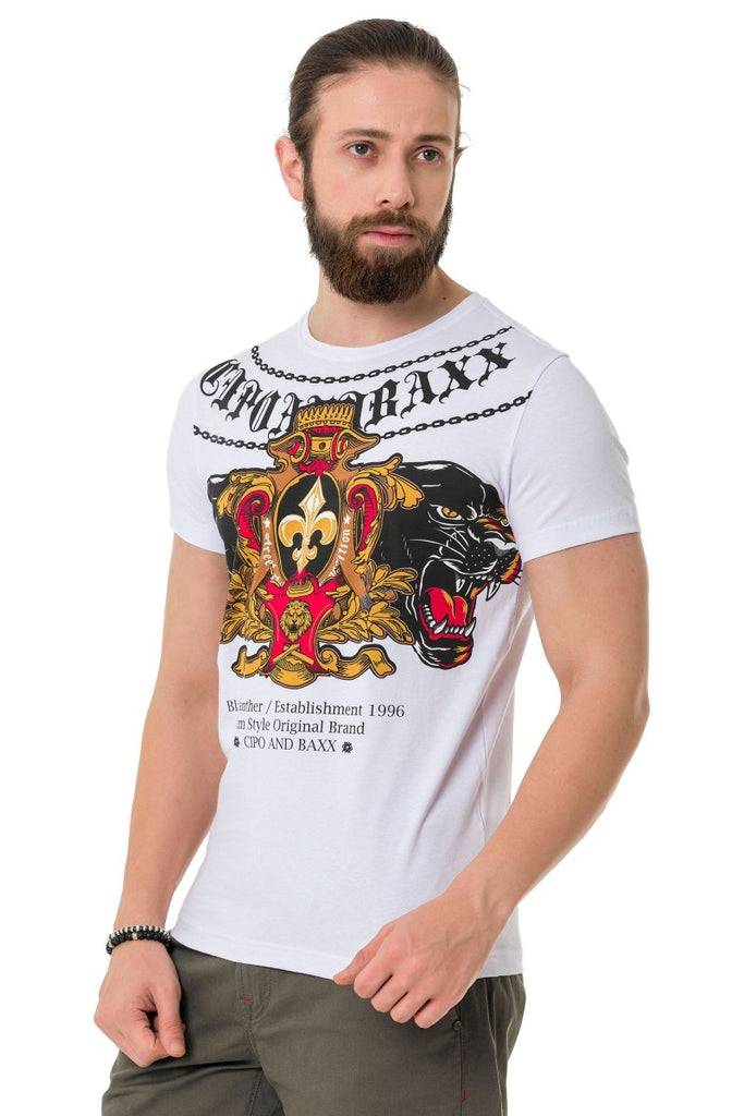 CT718 Herren T-Shirt mit Panther Print - Cipo and Baxx